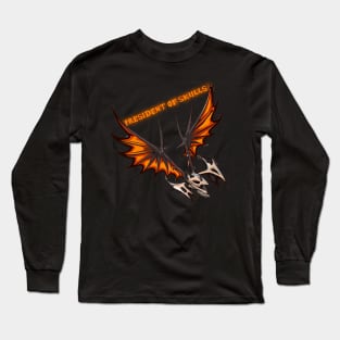 Metal Band Flying Skull Design. Long Sleeve T-Shirt